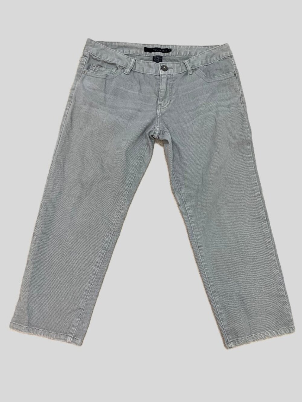 Calvin Klein Jeans Women Light Green/Gray Detailed Back Pockets Size 12